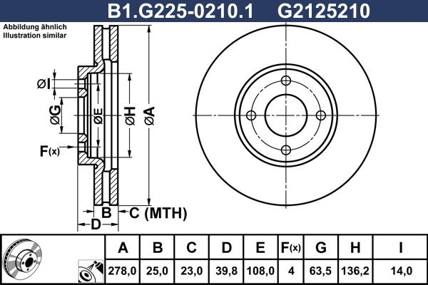 Galfer B1.G225-0210.1 - Bremžu diski autodraugiem.lv