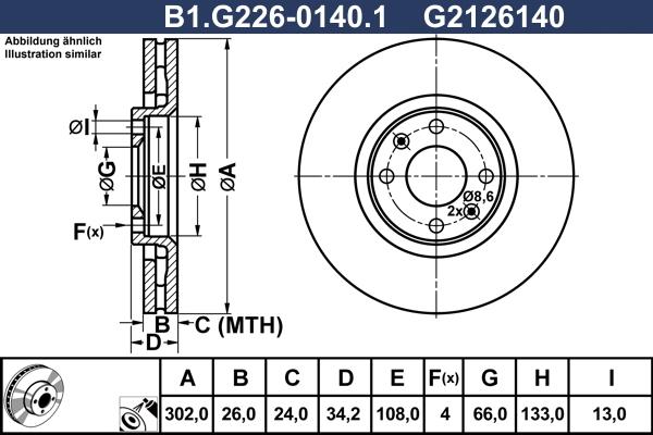Galfer B1.G226-0140.1 - Bremžu diski autodraugiem.lv