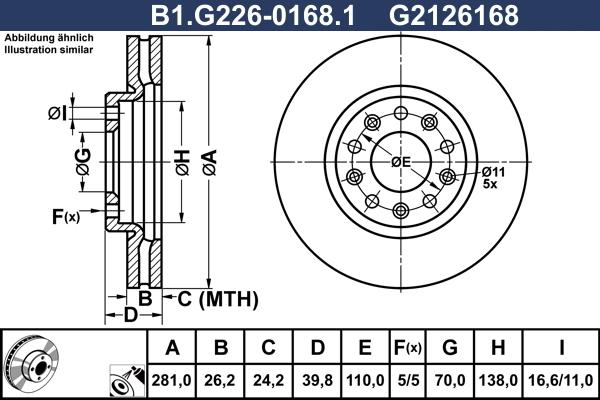Galfer B1.G226-0168.1 - Bremžu diski autodraugiem.lv