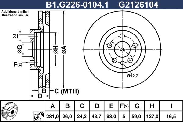 Galfer B1.G226-0104.1 - Bremžu diski autodraugiem.lv