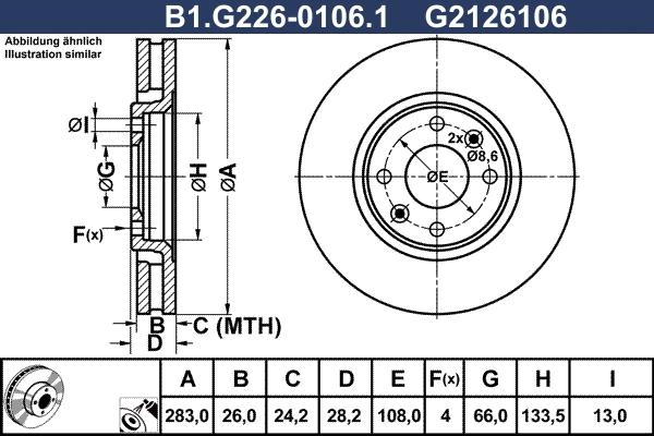 Galfer B1.G226-0106.1 - Bremžu diski autodraugiem.lv
