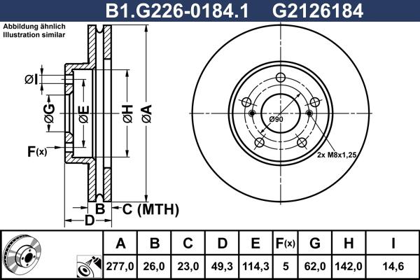 Galfer B1.G226-0184.1 - Bremžu diski autodraugiem.lv