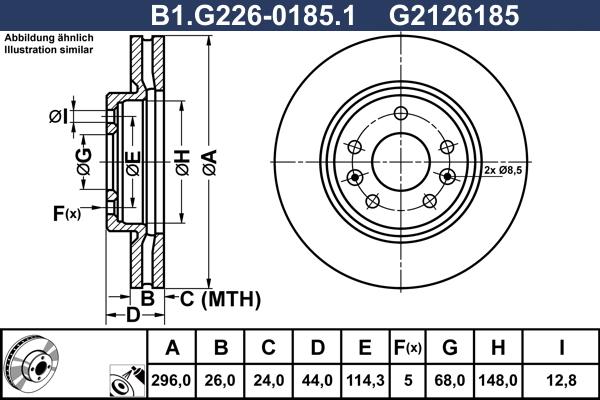 Galfer B1.G226-0185.1 - Bremžu diski autodraugiem.lv