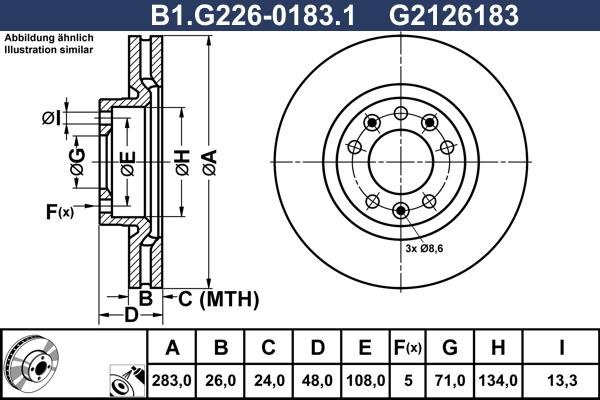 Galfer B1.G226-0183.1 - Bremžu diski autodraugiem.lv
