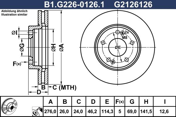 Galfer B1.G226-0126.1 - Bremžu diski autodraugiem.lv