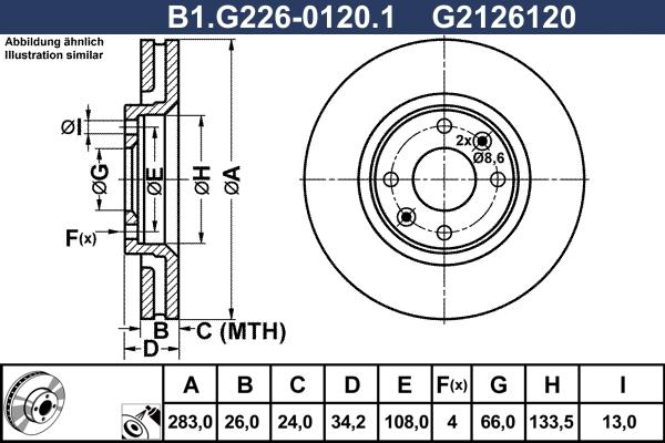 Galfer B1.G226-0120.1 - Bremžu diski autodraugiem.lv