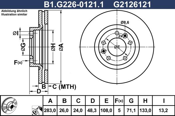 Galfer B1.G226-0121.1 - Bremžu diski autodraugiem.lv