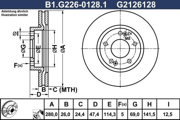 Galfer B1.G226-0128.1 - Bremžu diski autodraugiem.lv