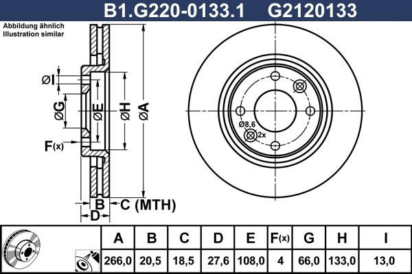 Galfer B1.G220-0133.1 - Bremžu diski autodraugiem.lv