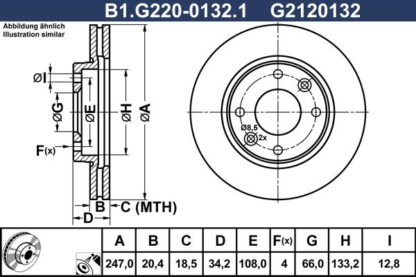Galfer B1.G220-0132.1 - Bremžu diski autodraugiem.lv