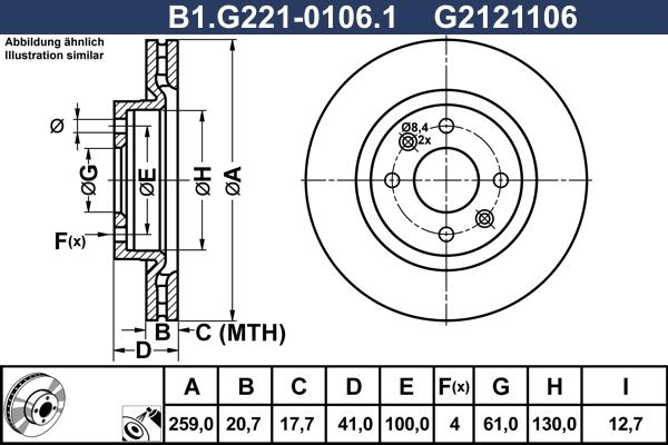 Galfer B1.G221-0106.1 - Bremžu diski autodraugiem.lv