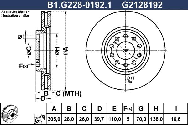 Galfer B1.G228-0192.1 - Bremžu diski autodraugiem.lv