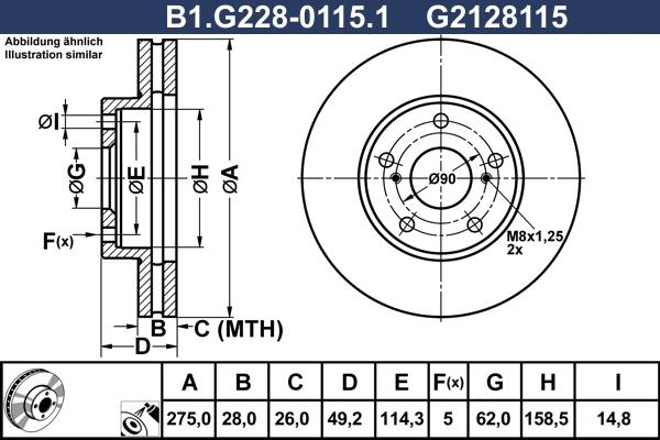 Galfer B1.G228-0115.1 - Bremžu diski autodraugiem.lv