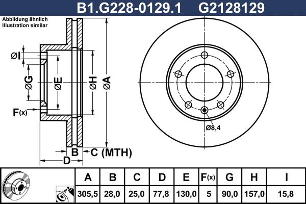 Galfer B1.G228-0129.1 - Bremžu diski autodraugiem.lv