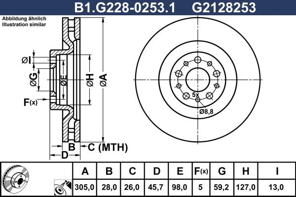Galfer B1.G228-0253.1 - Bremžu diski autodraugiem.lv