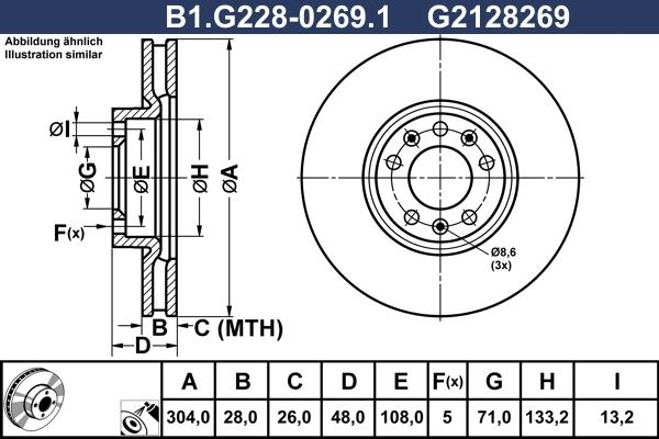 Galfer B1.G228-0269.1 - Bremžu diski autodraugiem.lv