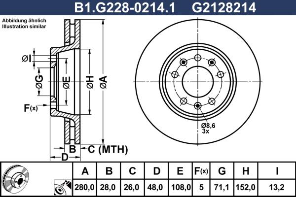 Galfer B1.G228-0214.1 - Bremžu diski autodraugiem.lv