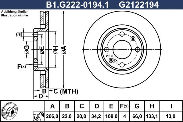 Galfer B1.G222-0194.1 - Bremžu diski autodraugiem.lv