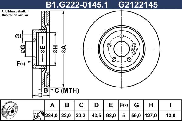 Galfer B1.G222-0145.1 - Bremžu diski autodraugiem.lv