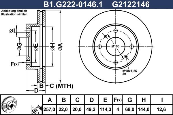 Galfer B1.G222-0146.1 - Bremžu diski autodraugiem.lv