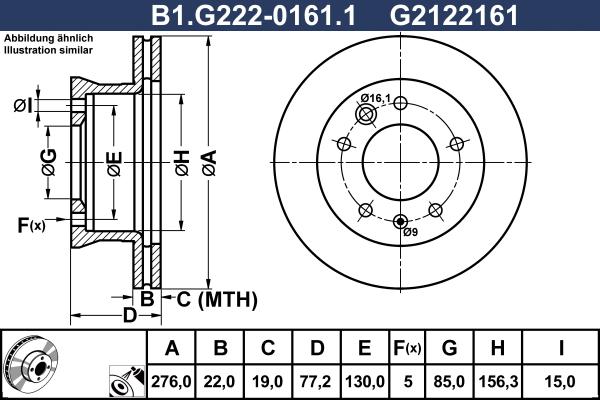 Galfer B1.G222-0161.1 - Bremžu diski autodraugiem.lv