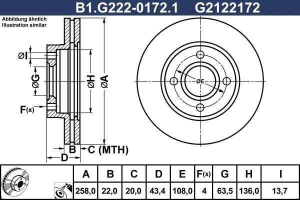 Galfer B1.G222-0172.1 - Bremžu diski autodraugiem.lv