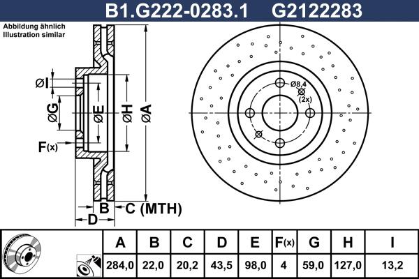 Galfer B1.G222-0283.1 - Bremžu diski autodraugiem.lv