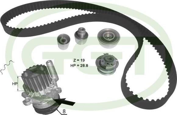 GGT KPA20100 - Ūdenssūknis + Zobsiksnas komplekts autodraugiem.lv