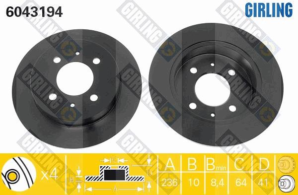 Girling 6043194 - Bremžu diski autodraugiem.lv
