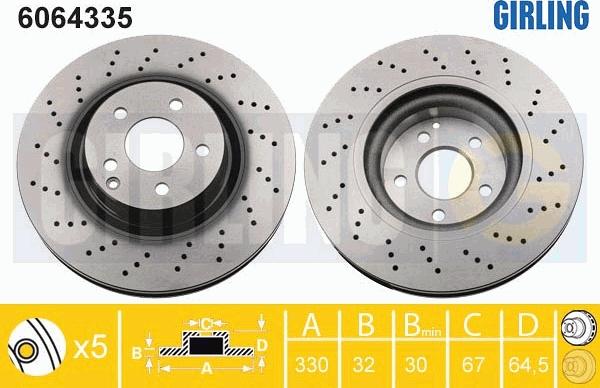 Girling 6064335 - Bremžu diski autodraugiem.lv