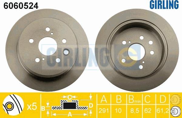 Girling 6060524 - Bremžu diski autodraugiem.lv