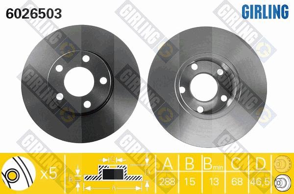 Girling 6026503 - Bremžu diski autodraugiem.lv