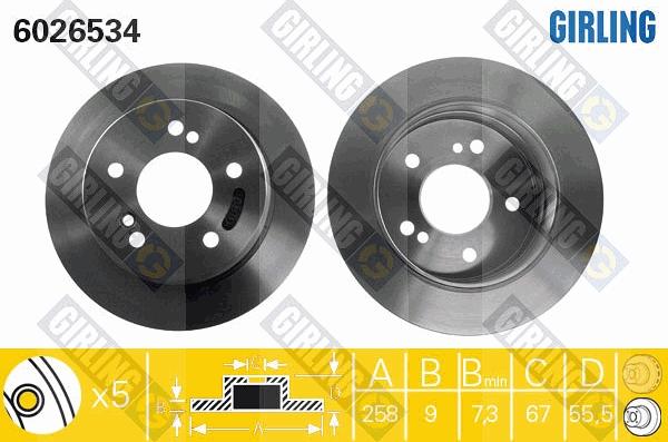 Girling 6026534 - Bremžu diski autodraugiem.lv