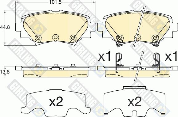 Girling 6135937 - Bremžu uzliku kompl., Disku bremzes autodraugiem.lv