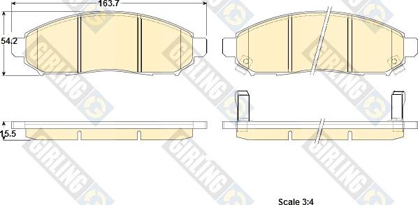 Girling 6135209 - Bremžu uzliku kompl., Disku bremzes autodraugiem.lv