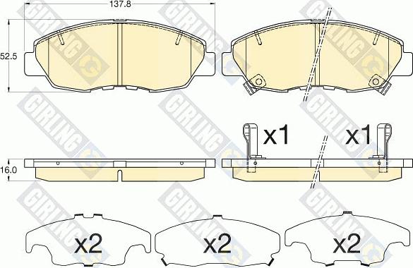 Girling 6136096 - Bremžu uzliku kompl., Disku bremzes autodraugiem.lv