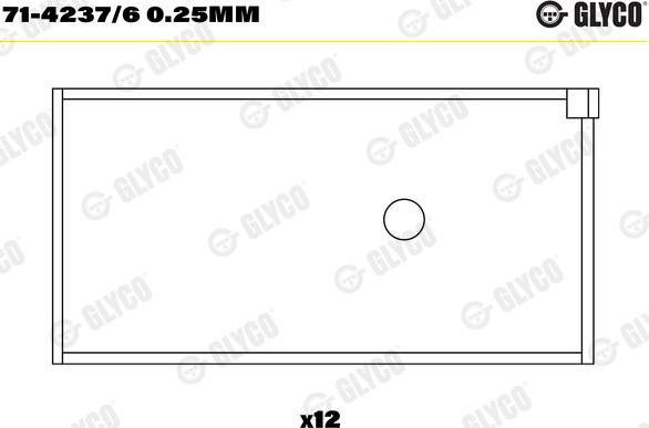 Glyco 71-4237/6 0.25mm - Klaņa gultnis autodraugiem.lv