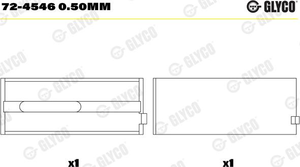 Glyco 72-4546 0.50mm - Kloķvārpstas gultnis autodraugiem.lv