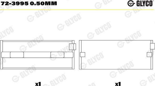 Glyco 72-3995 0.50mm - Kloķvārpstas gultnis autodraugiem.lv