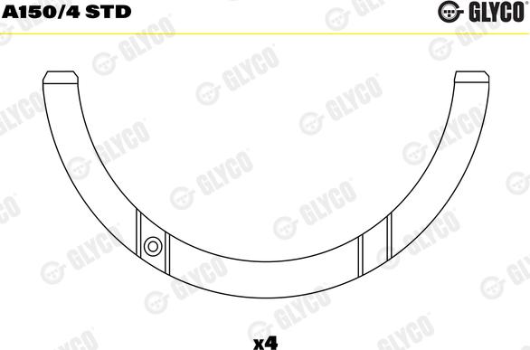 Glyco A150/4 STD - Distancpaplāksne, Kloķvārpsta autodraugiem.lv
