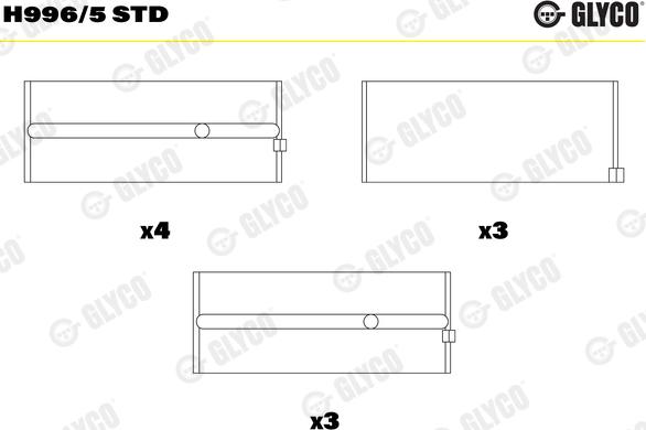 Glyco H996/5 STD - Kloķvārpstas gultnis autodraugiem.lv