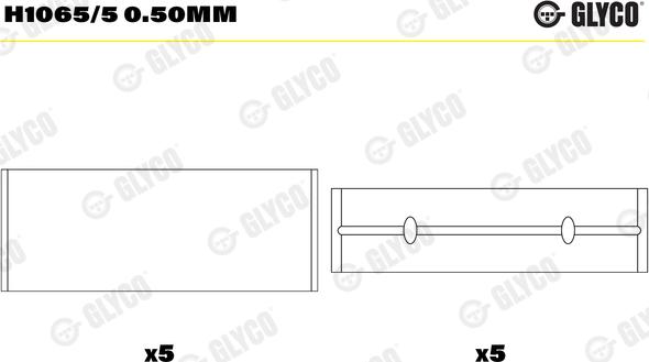 Glyco H1065/5 0.50mm - Kloķvārpstas gultnis autodraugiem.lv