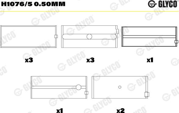 Glyco H1076/5 0.50mm - Kloķvārpstas gultnis autodraugiem.lv