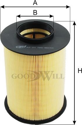 GoodWill AG 251 - Gaisa filtrs autodraugiem.lv