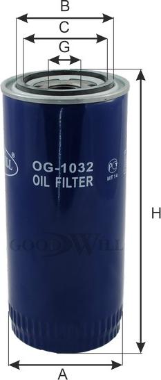 GoodWill OG 1032 - Eļļas filtrs autodraugiem.lv