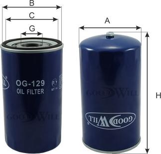 GoodWill OG 129 - Eļļas filtrs autodraugiem.lv