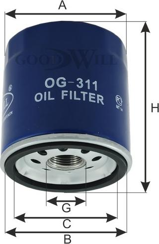 GoodWill OG 311 - Eļļas filtrs autodraugiem.lv