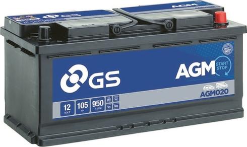GS AGM020 - Startera akumulatoru baterija autodraugiem.lv