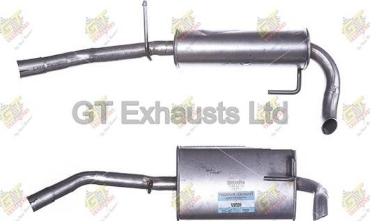 GT Exhausts GVW509 - Izplūdes gāzu trokšņa slāpētājs (pēdējais) autodraugiem.lv