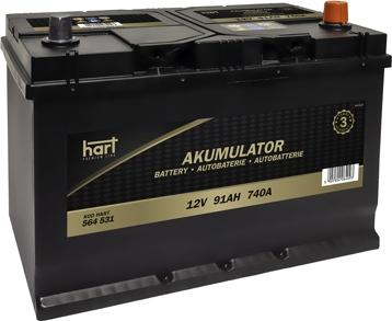 Hart 564 531 - Startera akumulatoru baterija autodraugiem.lv